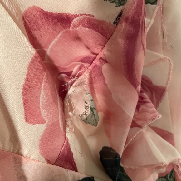 Pink Roses Maxi Prom Dress - Picture 5 of 12